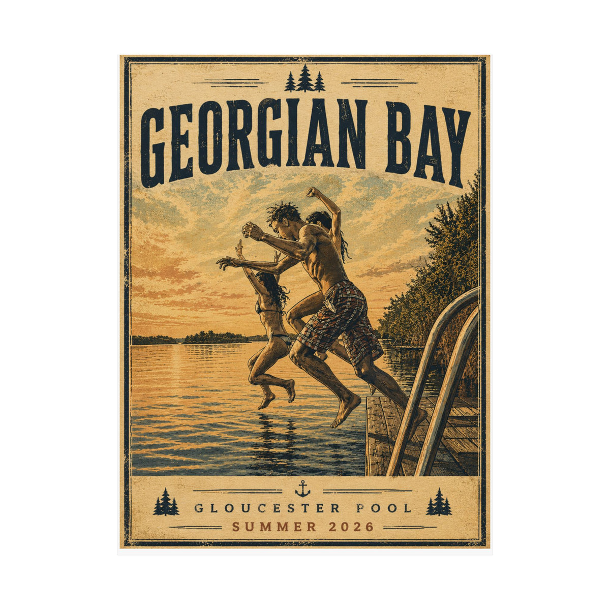 Georgian Bay Vintage-Style Matte Poster